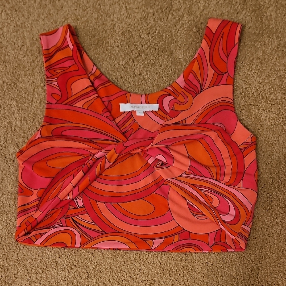 Vibrant Pink and Orange Women's Top
